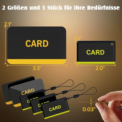 Anweller RFID Card, Black with Yellow Lettering, 13.56Hz Access Card, 5 Piece Set with Lanyard, Security Card for Access Control