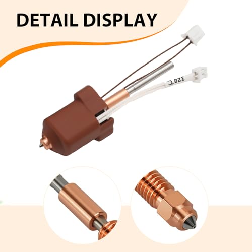 Hoypeyfiy K1C Ceramic Heating Block Kit, K1 Max/K1C Hotend Kit, 3D Printer Parts All Metal Quick-Swap Nozzle Kit Heat Break 300°C High Temperature 600 mm/s High Flow type2