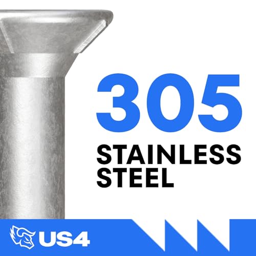 US4 #10 x 3-1/8-inch stainless steel cedar flat head self-tapping screws with T25 star drive, 100 count