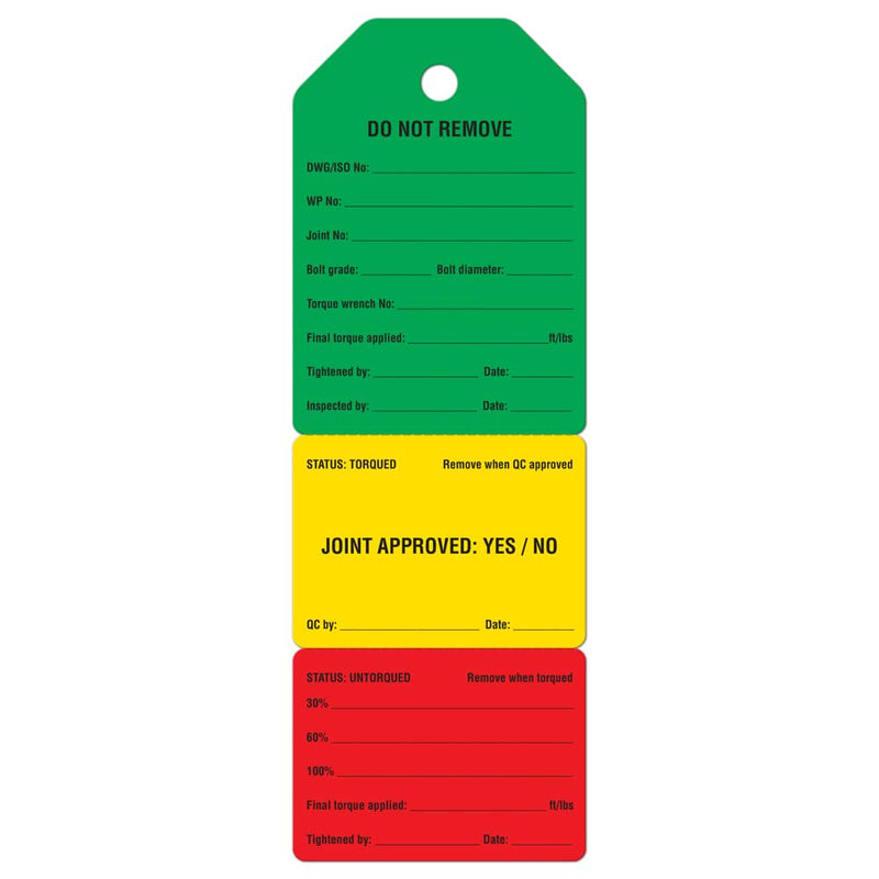 [Australia - AusPower] - INCOM Manufacturing 3-Stage Flange Management Tags, Heavy Duty All-Weather DuraPly™, Waterproof and Tear-Resistant, 2.75 inch x 7.9 inch, 25 Pack, TG8033PT 