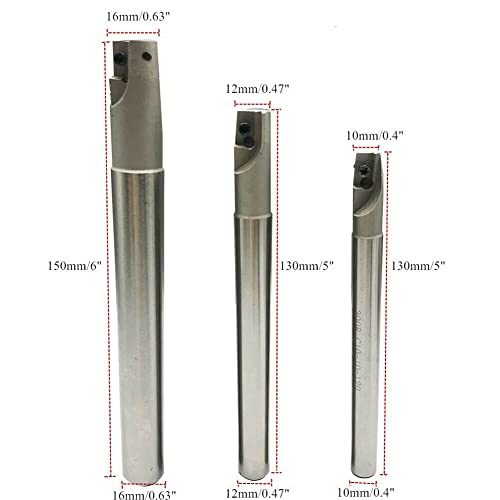 BAP 300R C10-10+C12-12+C16-16 CNC Indexable End Mill Holder Tool+10Pcs APMT1135 CNC Carbide Insert Cutter Indexable Lathe Milling Inserts Turning Tools