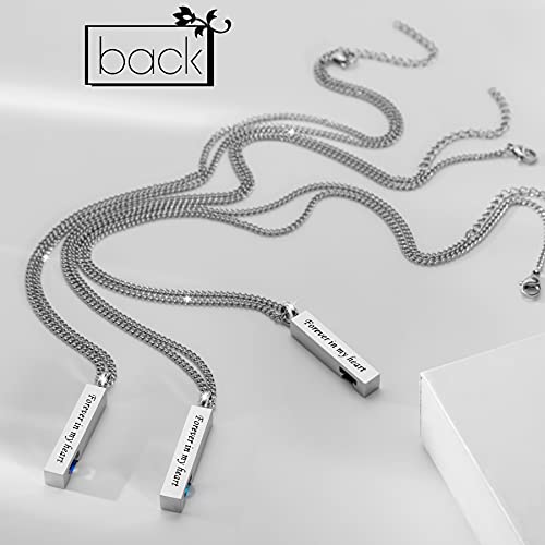 Crystal Black Cremation Jewelry for Ashes Silver Urn Necklace for Ashes, Birthstone Cube Urns Memorial Ashes Necklace Pendant Keepsake, Cremation Urn Jewelry Bar Pendant With CZ 3 Pack silver cremation jewelry
