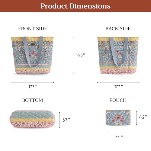 Maison d' Hermine Shopping Bags Cotton Quilted Tote Bag with Zipper Pockets 027 - Marquise