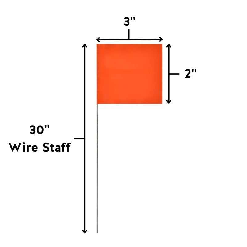 [Australia - AusPower] - Swanson Tool Co FW15100 2.5-Inch by 3.5-Inch Marking Flags with 15-Inch Wire Staffs, White, 100-Pack 100 Pack 