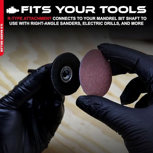 ABN 2-inch 60 grit aluminum oxide hook and loop sanding discs, 50-pack round sander pads