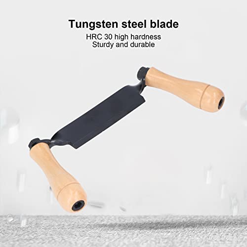 Draw Knife, Tungsten Steel Straight Draw Shave Tool Knife, Bark Peeler Durable Shaving Knife Woodworking Debarking Hand Tool for Fence Post, Logs(8in)