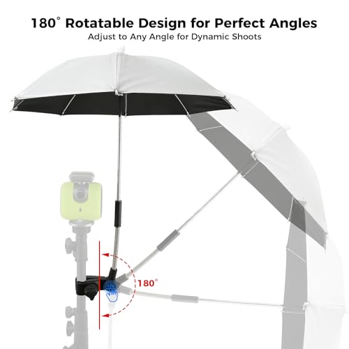 Tripods Umbrella Compatible with Xbotgo Chameleon T4 & T1 Tripods – 50cm UV Protection, 180° Rotatable Design Photography Umbrella, Sunshield for Gimbal and Phone