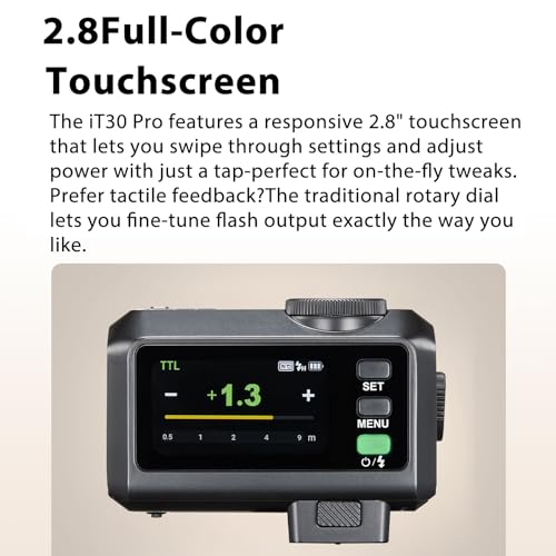Godox Mini iT30Pro S iT30 Pro S for Sony TTL Flashlight Wireless Touch Screen Portable Flashlight HSS 1/8000 Second Compatible with Mirrorless Cameras External Flash Compatible for Sony iT30Pro S For Sony
