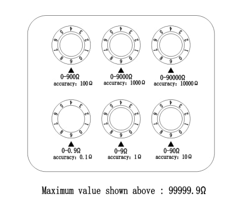 [Australia - AusPower] - Decade Resistance Box Adjustable Lab Rotary Resistor Substitution Box Precision DC Variable Knob Switch 0-99999.9 Ohms 0.5W 