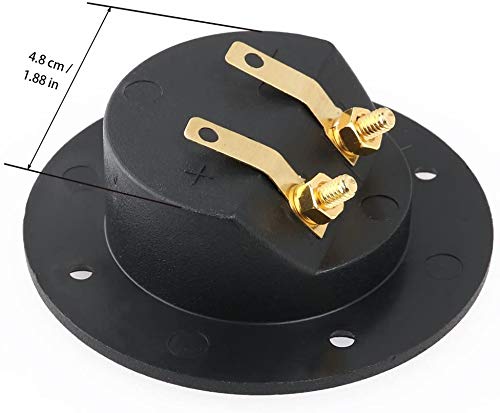 [Australia - AusPower] - 2 Pcs Black 3" Round 2-Way Speaker Box Terminal Binding Post Screw Cup Connector Subwoofer Plug 