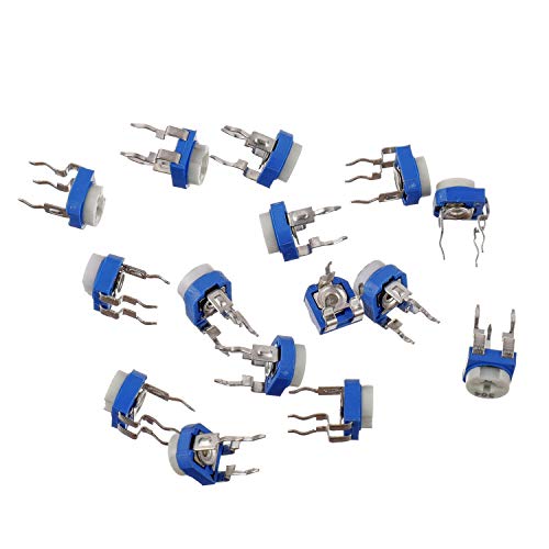 BOJACK 15 Values 150pcs 100ohm - 2M Ohm Variable Resistance 6mm Potentiometer Classification Suit Package in a Clear Plastic Box