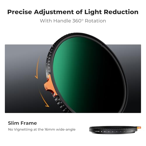 K&F CONCEPT 52mm Variable ND Camera Lens Filter ND3-1000 (1.5-10 Stops)