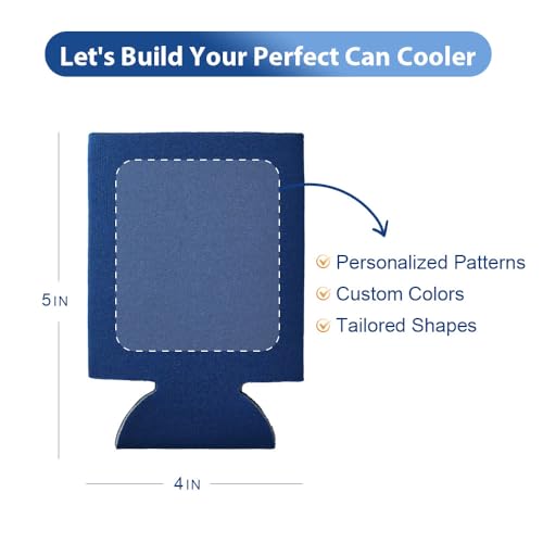 Dark blue Josake Scuba Foam Can Cooler Sleeve for 12oz drinks, bulk pack of 100 thermocoolers, provides insulation.
