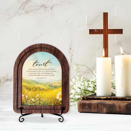 Trust In The Lord With All Your Heart Wood Plaque Sign，Christian Desk Decor
