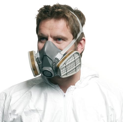3M Half Mask Reusable 6200 6300 Half Mask Respirator Dust & Gas Mask, m, grey
