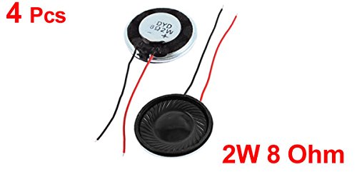 [Australia - AusPower] - uxcell a15080600ux0275 Metal Shell Round Internal Magnet Speaker 2W 8 Ohm (Pack of 4) 
