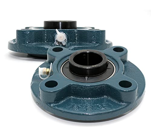 (Pack of 2) DOJA Industrial | 2 Units Bearing with UCFC 204 Ball Bearing for Axle (20mm Bearings with Brackets for: Milling Machine, 3D Printer, DIY