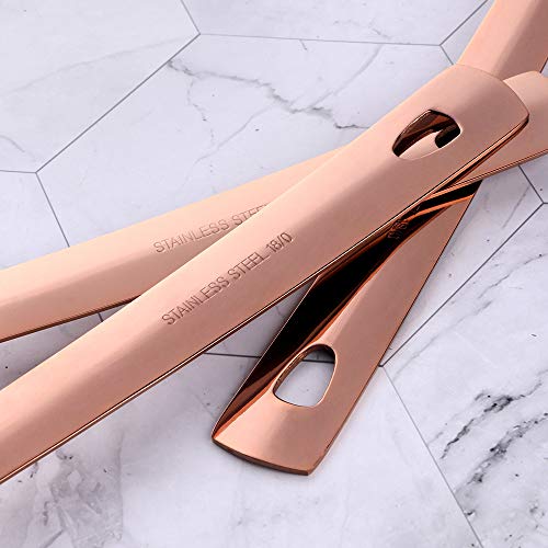 Stainless Steel Serving Spoon Sets,6PCS 13inch Kitchen Kitchenware Long Handle Cooking Utensil, Kitchen Serving Tablespoons（Rose Gold） 6PCS Rose Gold