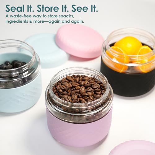 24 oz/3 Cup Glass Lunch Bowl Containers with Lids, 2 Pack, BPA-Free Mint+Cream 24 Ounces