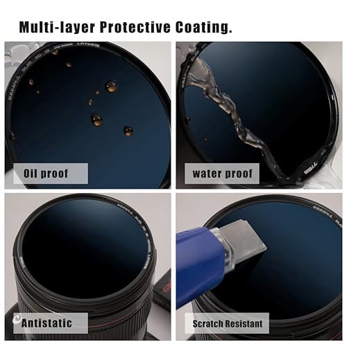 GREEN.L 52mm ND1000 Filter, 10 Stop ND Filter 52mm, HD Multi-Layer Nano Coatings Fixed Neutral Density Filter Nano Coating ND1000
