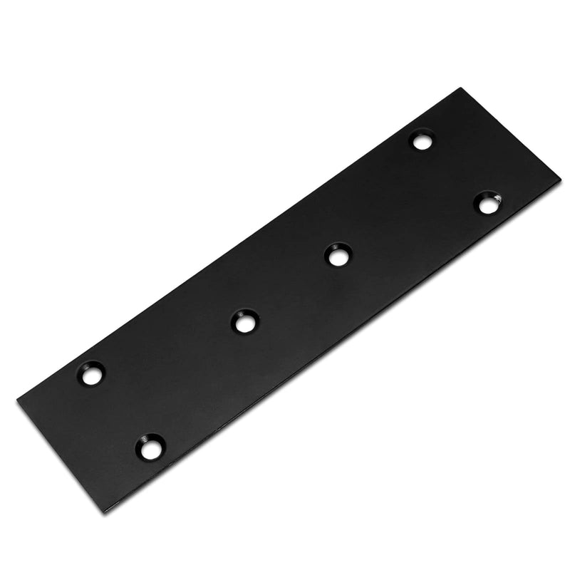 [Australia - AusPower] - 4Pcs Flat Straight Brace Brackets Stainless Steel, Black Fixing Mending Joining Plates Shelf Support Repair Plate for Furniture, Shelves, Cabinet with Screws (6.7 x 1.9" / 169 x 48mm) 6.65"x1.89"/ 169 x 48 mm 