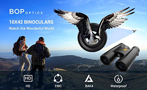 10x42 Binoculars for Adults High Powered - HD Binoculars for Bird Watching, and Hunting w. Carrying Bag - Travel Essentials, Cruise Ship Essentials and Camping Gear