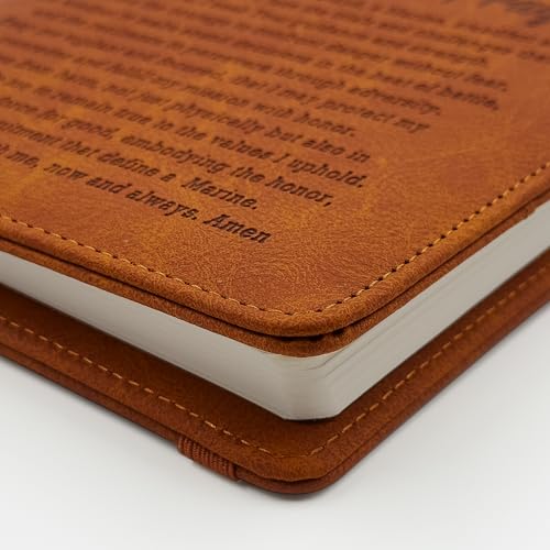 Marine Gifts Men Women Marine Corps Gifts for Men Religious Gift Military A5 Leather Refillable Journal Notebook 200 Lined Pages with Pen Deployment Appreciation Inspiration Gift for Marine