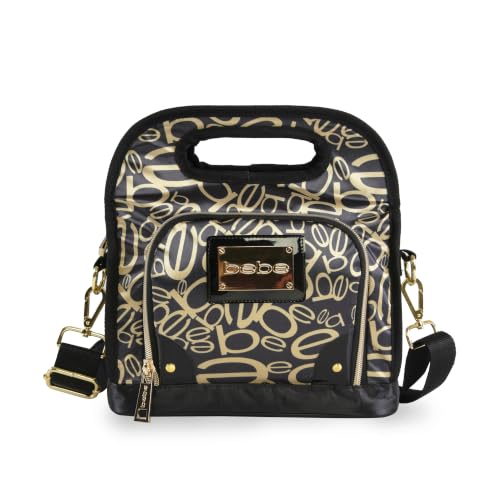BEBE Coco Reusable Insulated Lunch Box Tote Bag Casual Daypack One Size Black/Gold