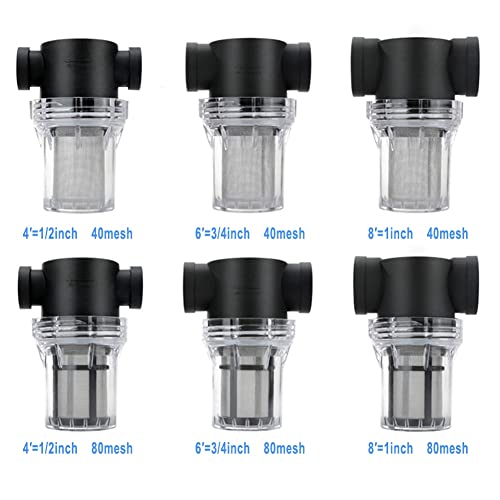 ZYWUOY Pipe Filter Strainer Water Pump Filter with 40/80 Mesh Stainless Steel Sieve Inline Mesh Strainer Water Pump Filter for Garden Irrigation