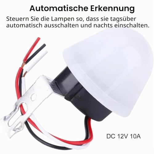 Greluma 2pcs DC 12V 10A Photocell Sensor Switch Auto On/Off Switch for Street Lights Photo Control Sensor Switch