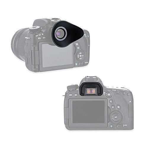 JJC Silicone Eyecup Viewfinder for Canon 6D Mark II 5D Mark II 80D, 2-Type Original+Oval