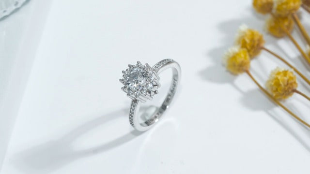 925 Sterling Silver Urn Rings for Ashes for Women - Sunflower Ash Ring Cubic Zirconia Memorial Keepsake Cremation Jewelry Gifts for Loss of a Loved One 6