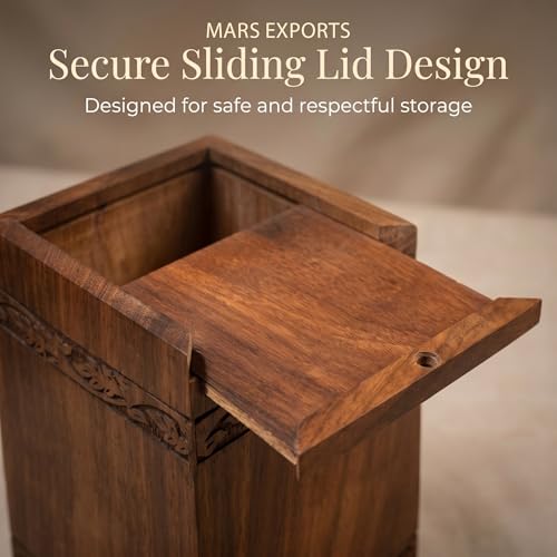 Wooden Cremation Urns Box for Human Ashes, Memorial Keepsake Boxes for Adults, Male/Female,Child, Pets Dog Cat Wood Burial Funeral Container (Deer, Medium 115 cu in) Deer