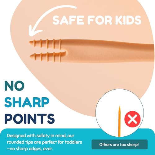 Food Picks for Kids – Kids Food Picks for Lunchbox, Self Feeding Utensils for Picky Eaters, Feeding Therapy Tools, BPA Free, Animal Design (3-Pack) 3