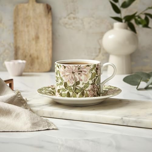 Spode Morris & Co Teacup & Saucer, Honeysuckle