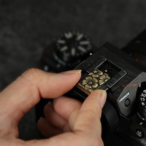 Metal Camera Hot Shoe Cover for DSLR/SLR-Cherry Blossom Bronze Brass