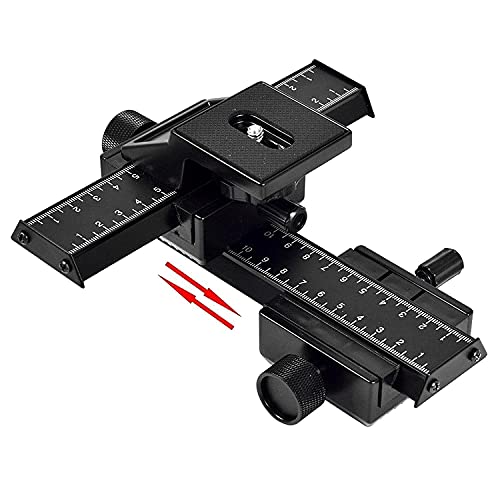 Aluminum 4-Way Macro Focusing Rail Slider with Quick Release Plate