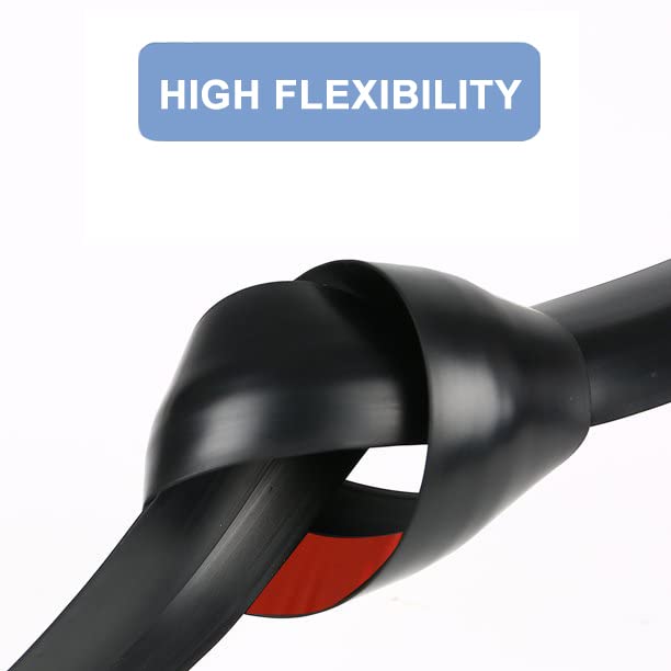 10Ft Floor Transition Strip, Self Adhesive Carpet Edging Trim Strip, Threshold Strips for Threshold Height Less Than 5 mm (Black) Black