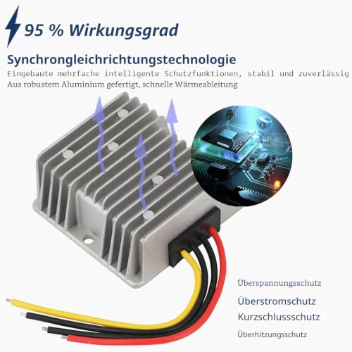 Voltage Converter 12V 24V to 5V 20A 100W DC-DC Converter 8-40V to 5V Stepdown Converter IP68 Waterproof Car Power Converter Stepdown Converter Power Supply Module 12/24V to 5V 20A
