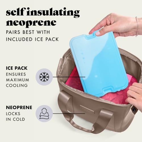 Fit & Fresh Remi Neoprene Lunch Bag for Women w/Ice Pack & Containers Taupe One Size