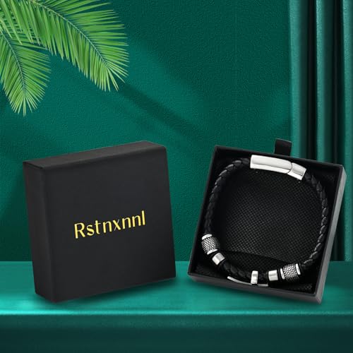 Urn Bracelet for Ashes With Leather Cremation Knot Cross Bracelet Stainless Steel Keepsake Cuff Bangle for Men Gifts With Funnel Kit & Bag Silver-20cm