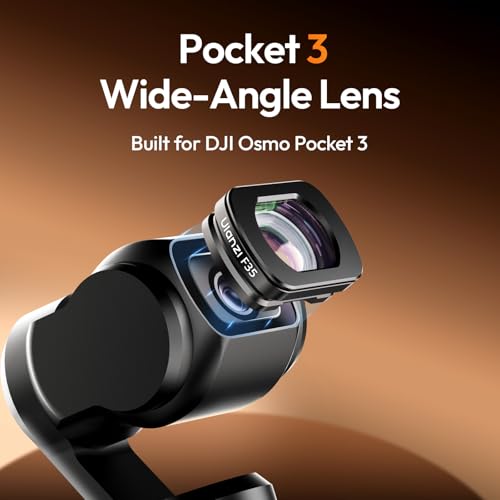 ULANZI F35 Wide Angle Lens for Pocket 3/Xtra Muse, 112° Wide-Angle Lens