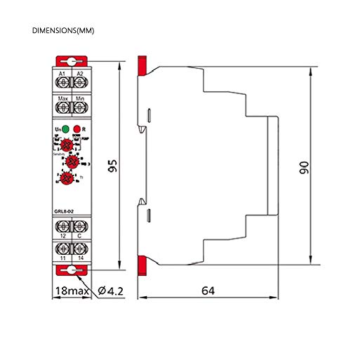 Water Level Relay GRL8-01 Liquid Level Control Water Level Controller AC/DC 24V-240V (50-60Hz), 35mm DIN Rail