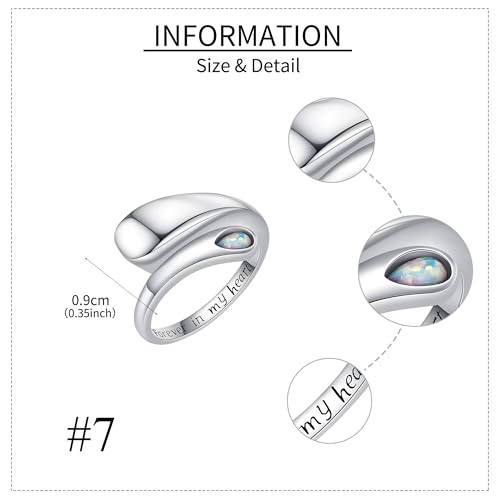 Urn Ring for Ashes 925 Sterling Silver Opal Ash Ring Memorial Cremation Jewelry For Women Bereavement Keepsakes Gift for Loss of a Loved One 8