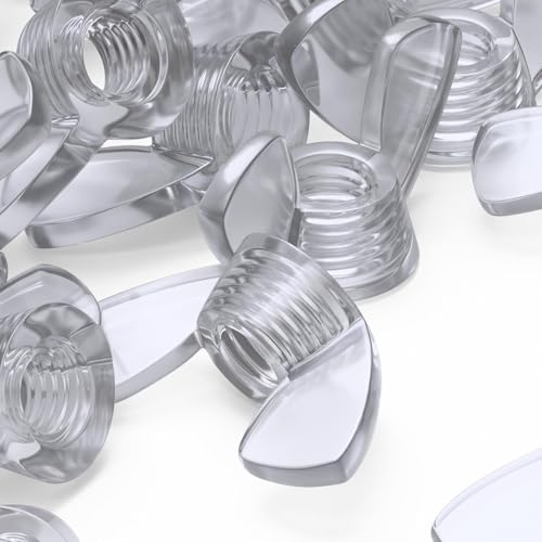 20x Caterpillar Red clear acrylic butterfly wing nuts M5 thumb nuts set