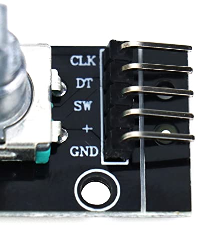 QWORK 5pcs KY-040 Rotary Encoder Module 360 Degree Rotary Angle Encoders with Push Button for Arduino