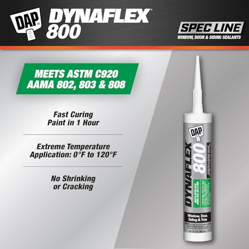 DAP Dynaflex 800 Advanced All Weather Sealant adhesive caulk tube in beige, 10.1 oz