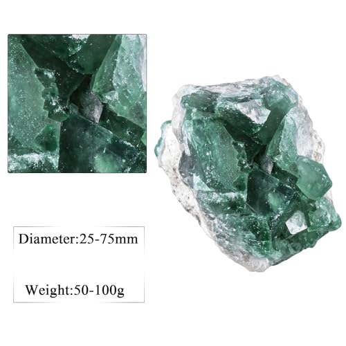 moonsix Natural Green Fluorite Rough Stone Specimen (25-75 mm) 50-100 grams