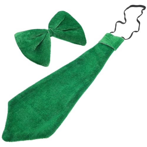 VALICLUD 3 Sets Bow Tie for Men St Patrick's Day Festival Tie Green Party Necklace for Men for Irish Celebrations