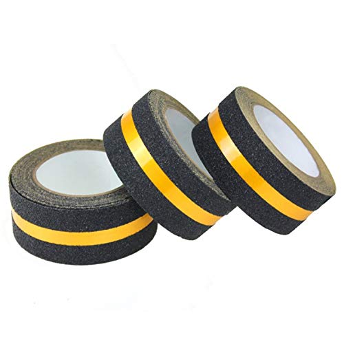 Anti Slip Traction Tape with Reflective Stripe,Yellow Reflective Anti Slip Safety Grit Non Slip Tape Highest Traction 1.97 Inch x 16.4 Foot,Anti-Slip Tape, Floor tape,stairs Tape,Safety Tape